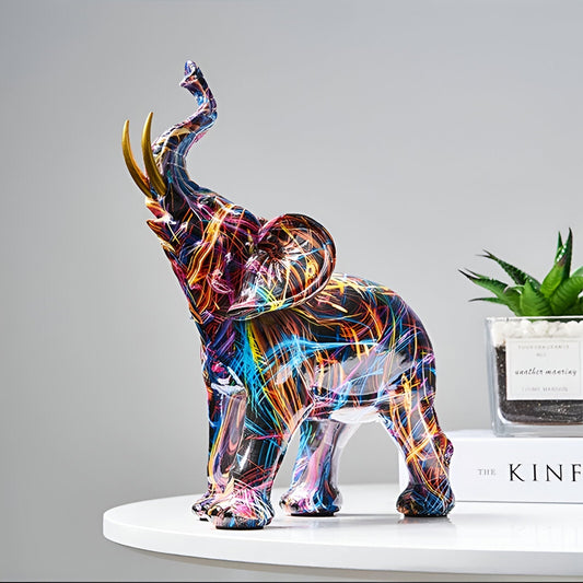 Kleurrijke Elefantensculptuur
