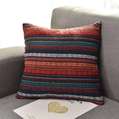 Bohemian Geometrische Kussenhoes – Geweven Microvezel voor de Bank | Oase Wonen