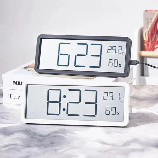 ClimaView – Digitale LED-wandklok met Temperatuur- en Vochtweergave