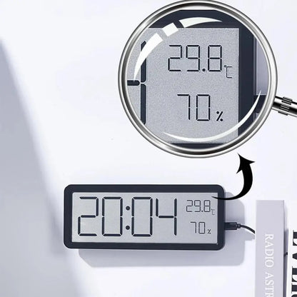 ClimaView – Digitale LED-wandklok met Temperatuur- en Vochtweergave