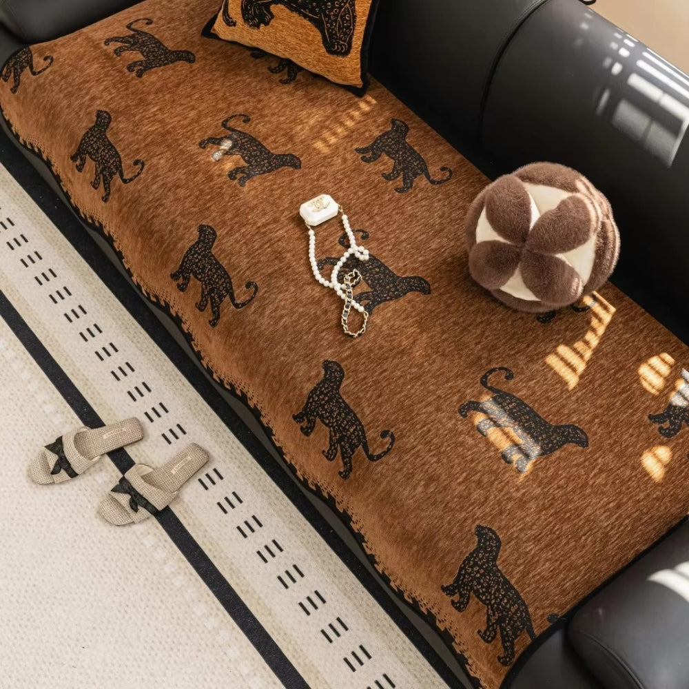 Lion Wavy Bankhoes – Antislip Chenille Hoes voor je Bank | Oase Wonen