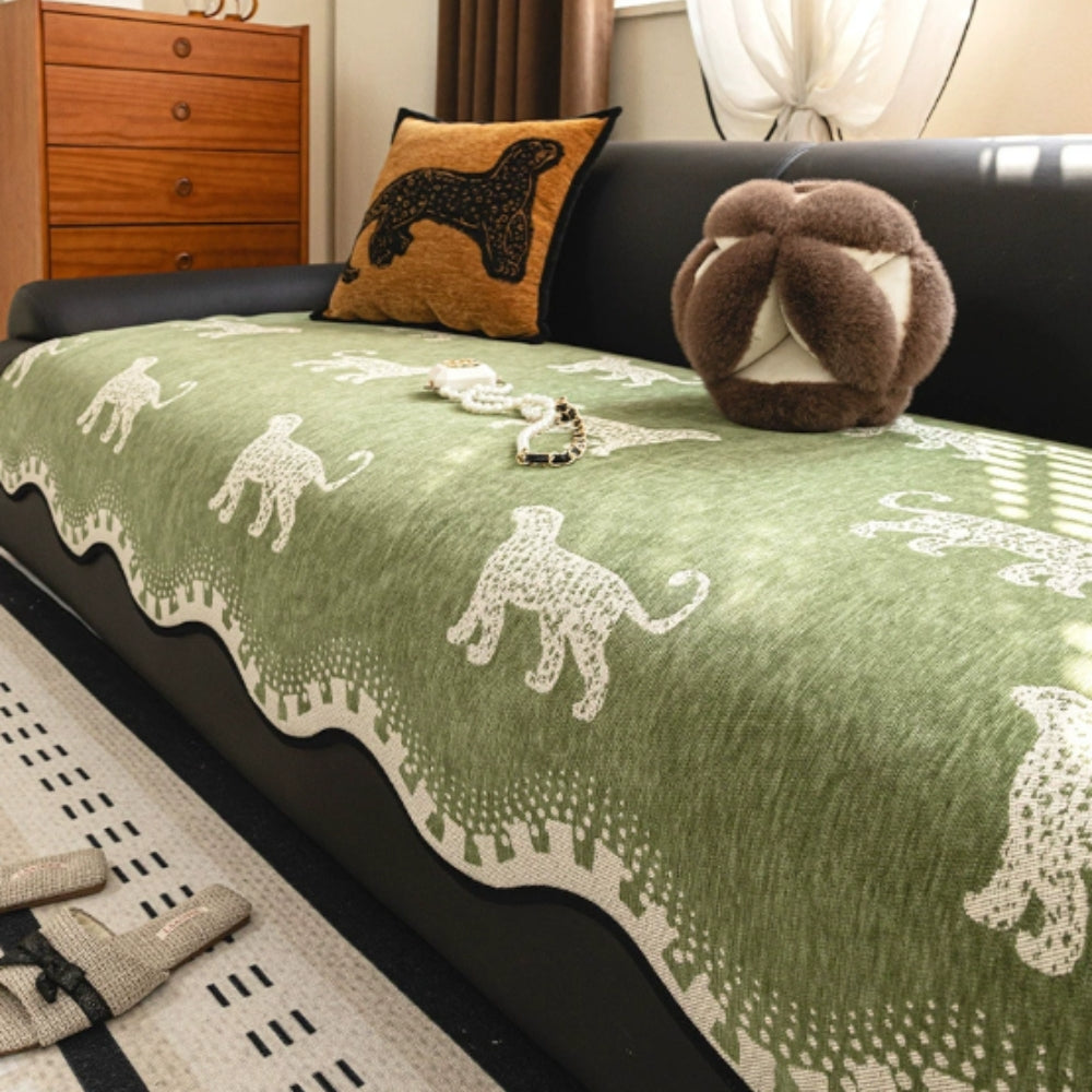 Lion Wavy Bankhoes – Antislip Chenille Hoes voor je Bank | Oase Wonen