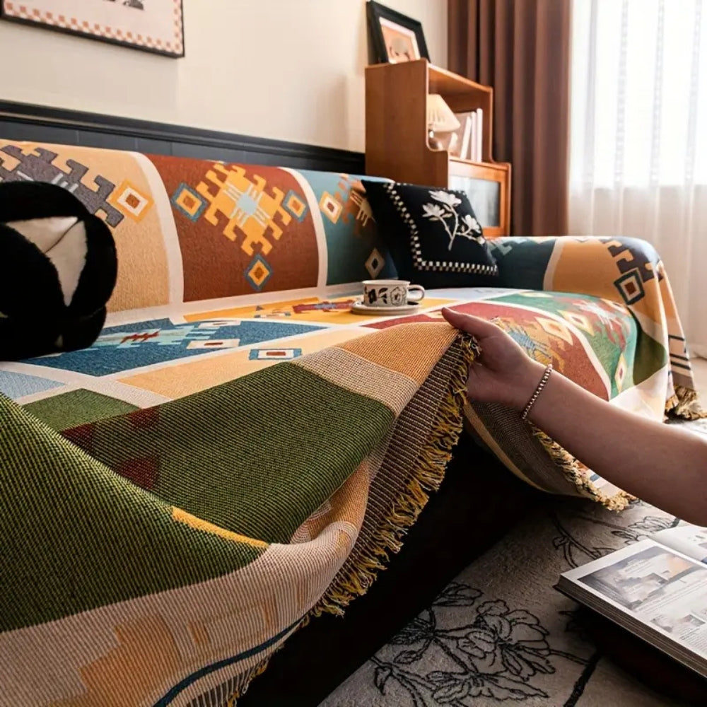Geometrische Tribal Bankhoes – Zachte Microvezels voor je Bank | Oase Wonen