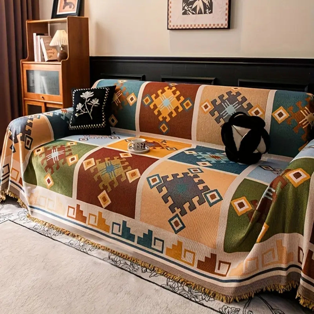 Geometrische Tribal Bankhoes – Zachte Microvezels voor je Bank | Oase Wonen