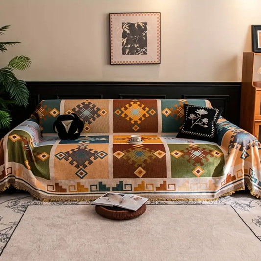 Geometrische Tribal Bankhoes – Zachte Microvezels voor je Bank | Oase Wonen