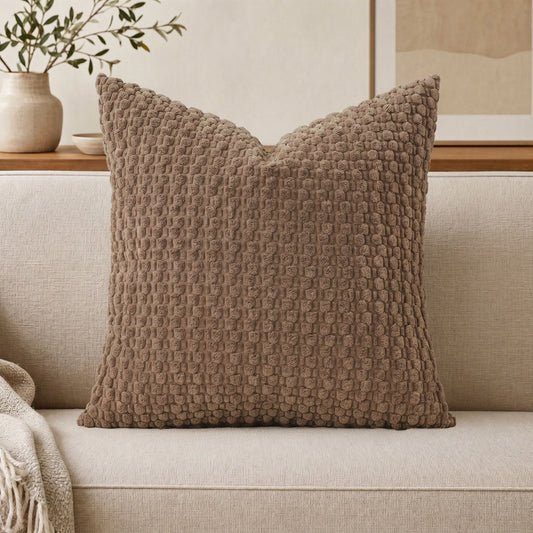 Boho Geometrische Sierkussenhoes – Geweven Wollen Cord voor de Bank | Oase Wonen