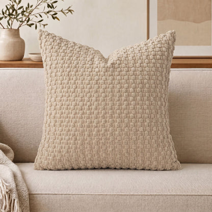 Boho Geometrische Sierkussenhoes – Geweven Wollen Cord voor de Bank | Oase Wonen