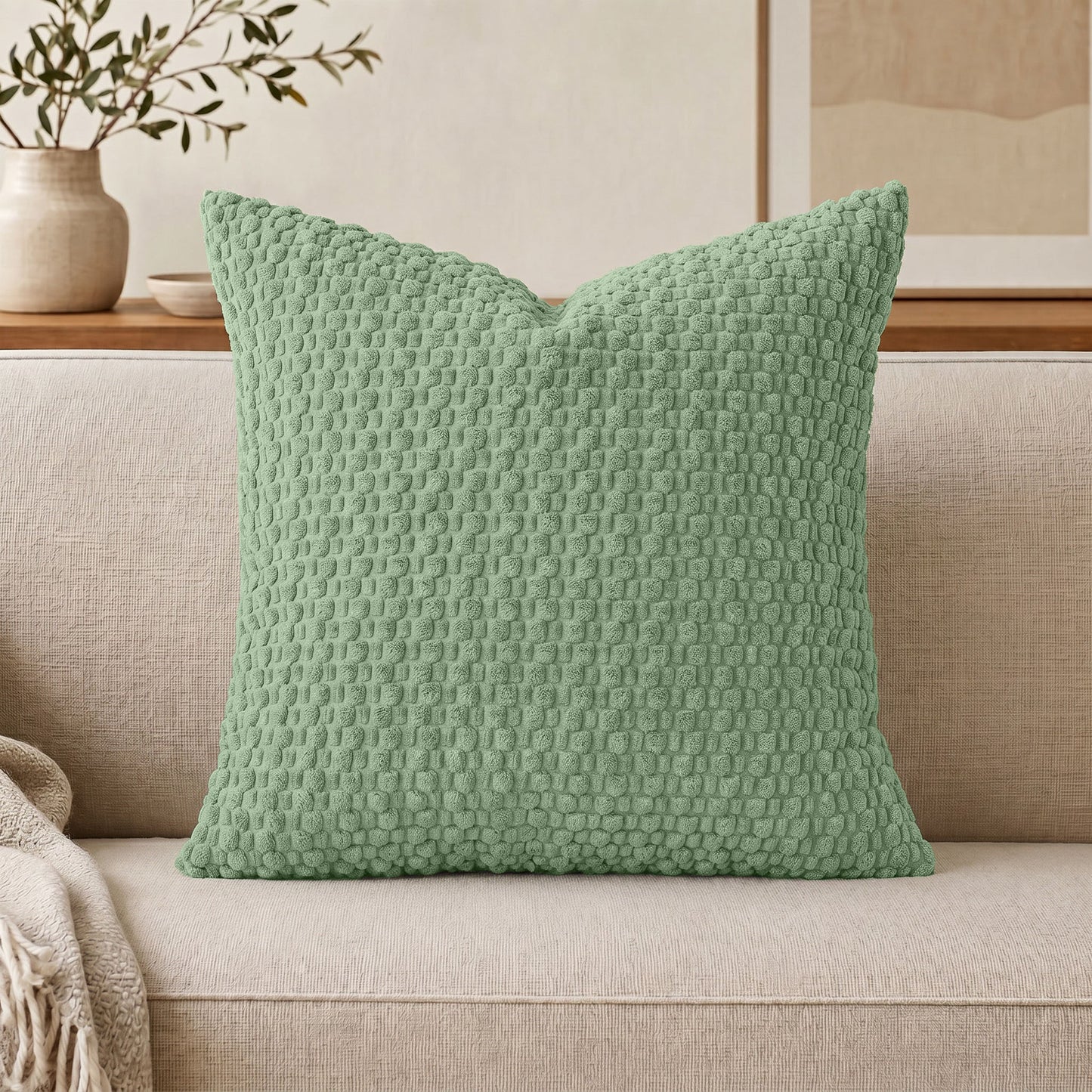 Boho Geometrische Sierkussenhoes – Geweven Wollen Cord voor de Bank | Oase Wonen