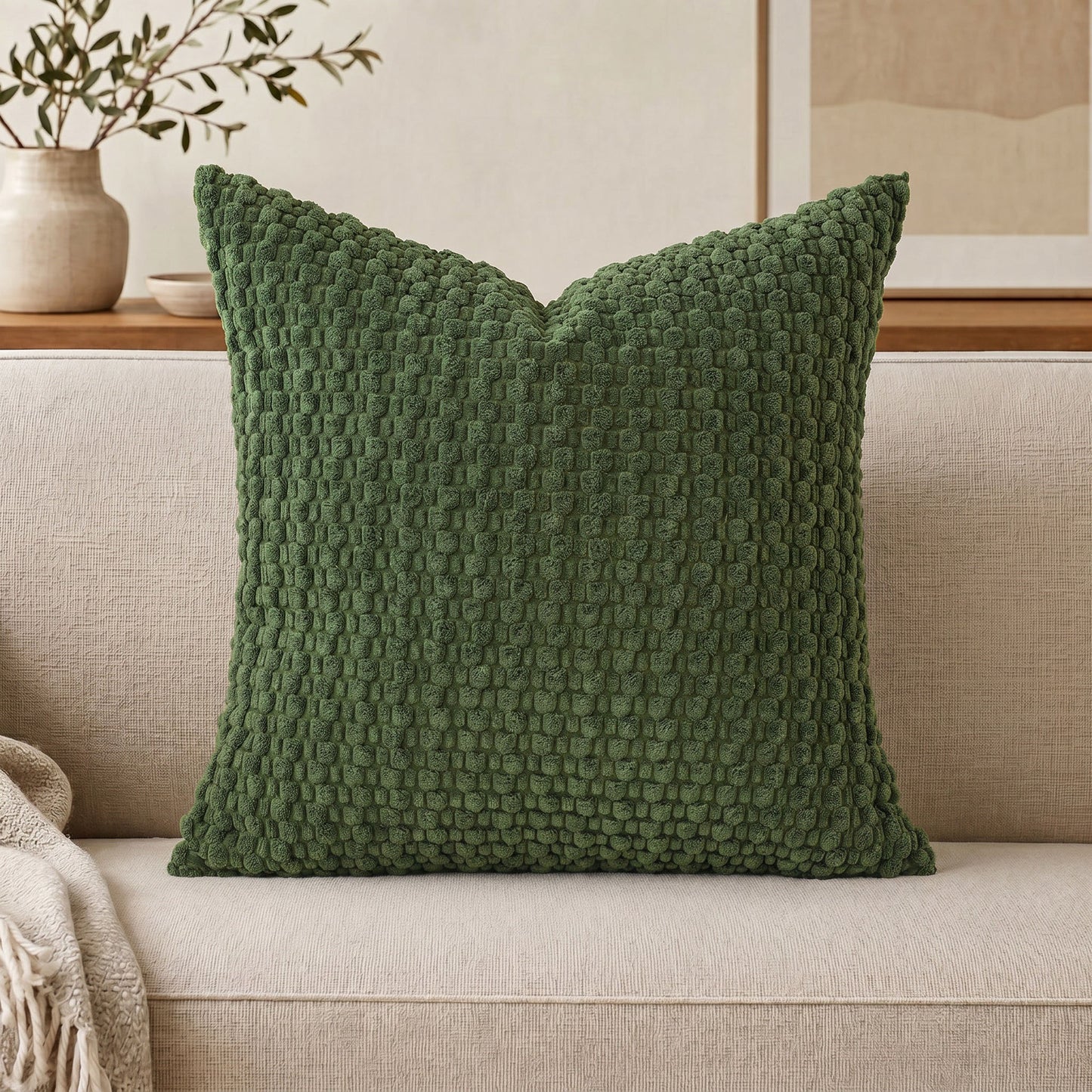 Boho Geometrische Sierkussenhoes – Geweven Wollen Cord voor de Bank | Oase Wonen