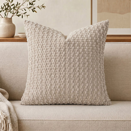 Boho Geometrische Sierkussenhoes – Geweven Wollen Cord voor de Bank | Oase Wonen