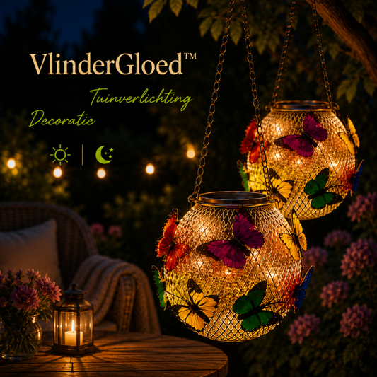 VlinderGloed™ – Overdag decoratie, ’s avonds sfeervol licht