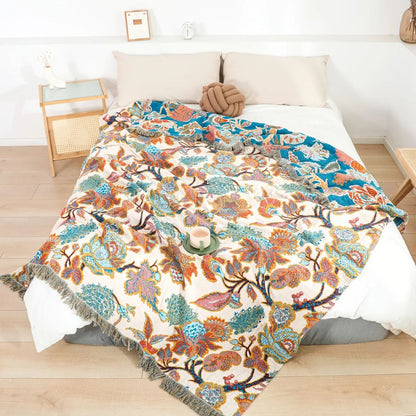 Katoenen Deken met Ornamentprint – Licht & Ademend voor Bank of Bed | Oase Wonen
