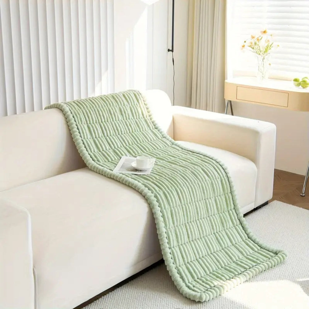 Pluche Bankhoes met Geplooide Rand – Antislip & Machinewasbaar | Oase Wonen