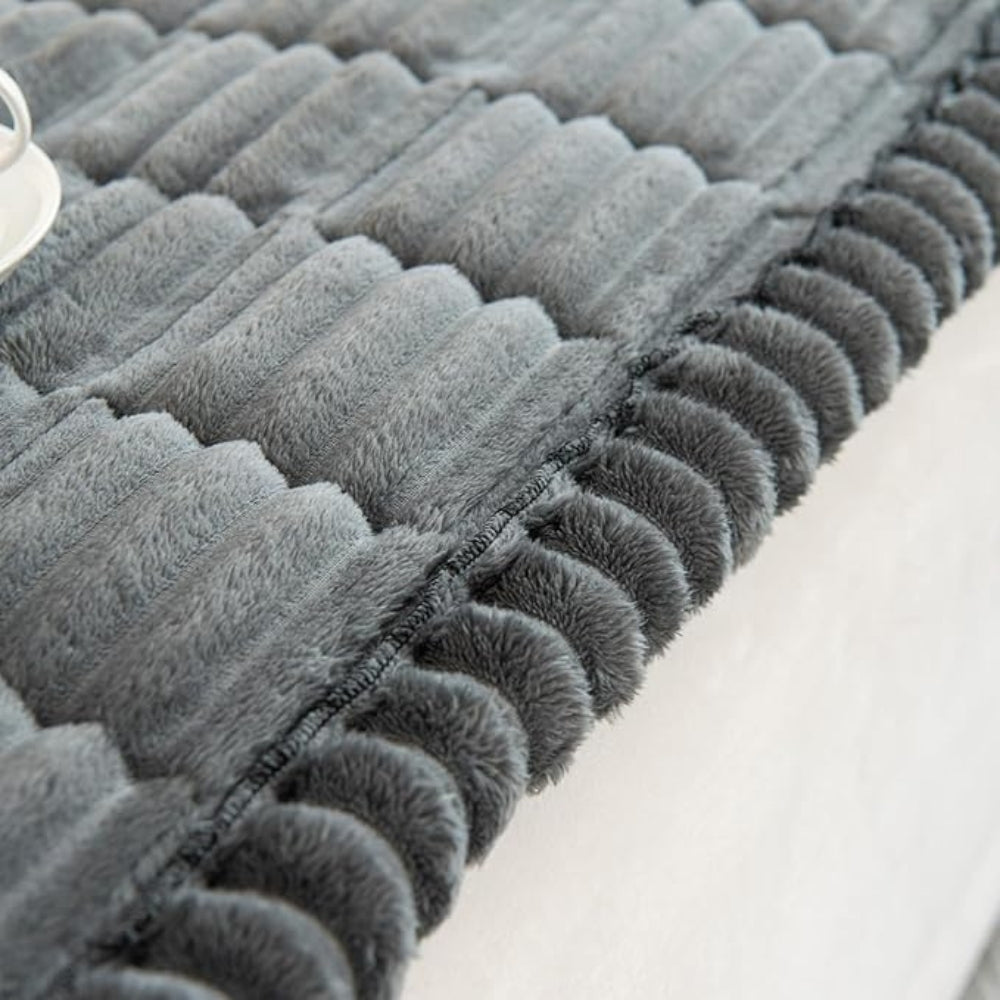 Pluche Bankhoes met Geplooide Rand – Antislip & Machinewasbaar | Oase Wonen
