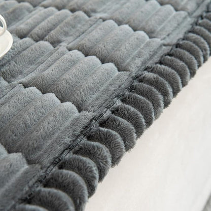 Pluche Bankhoes met Geplooide Rand – Antislip & Machinewasbaar | Oase Wonen