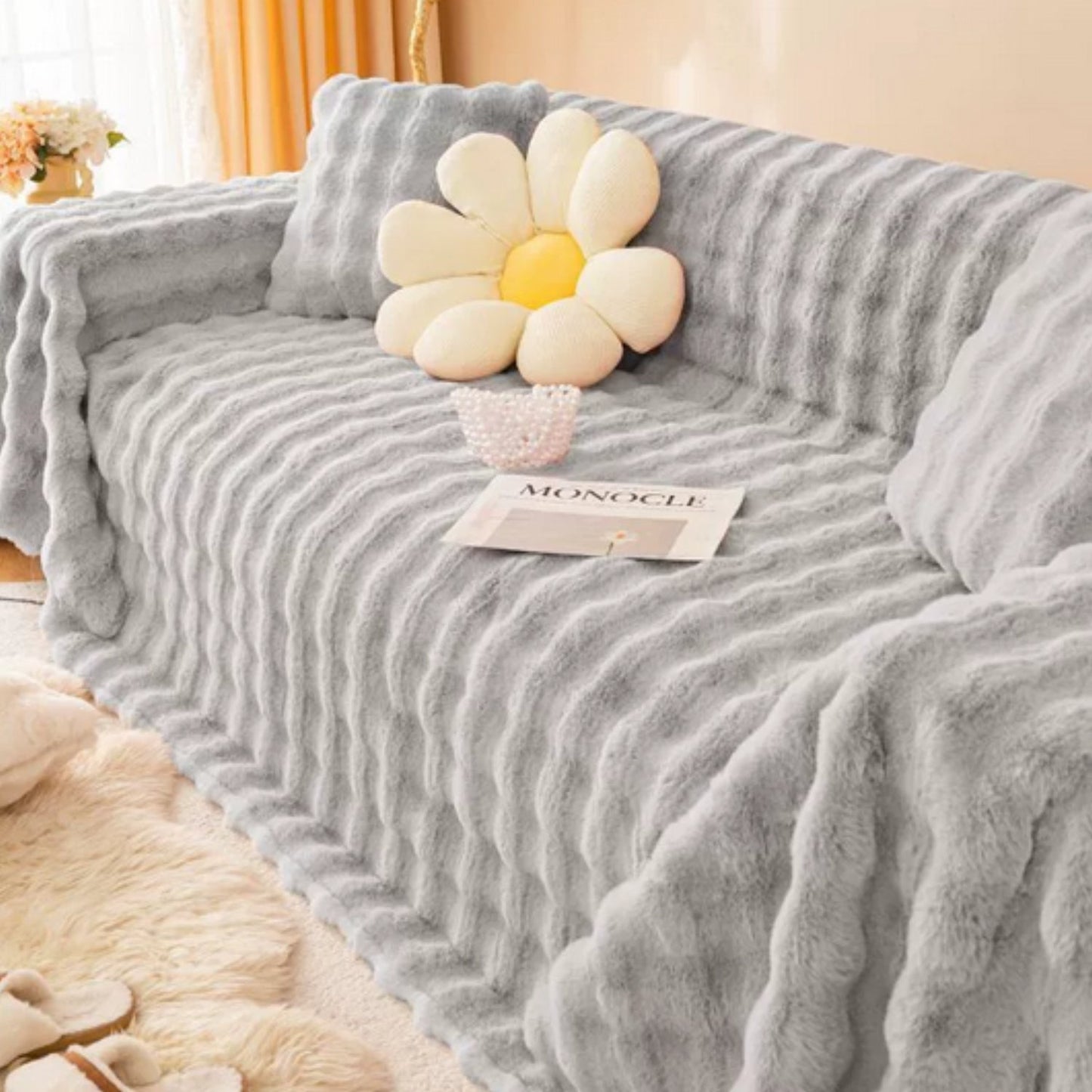 Pluche Nepbont Sofahoes – Zachte Stretch Bankdeken | Oase Wonen