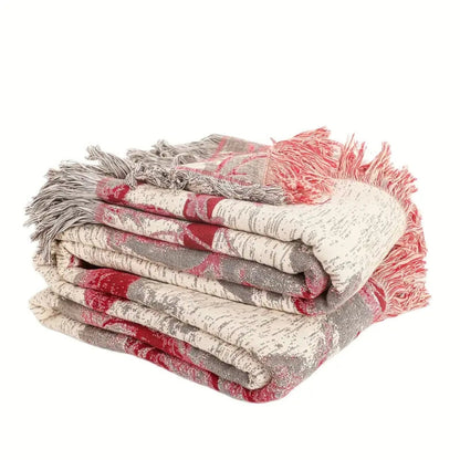 Katoenen Jacquard Plaid – Bloemen Gooi-deken voor Bank en Bed | Oase Wonen