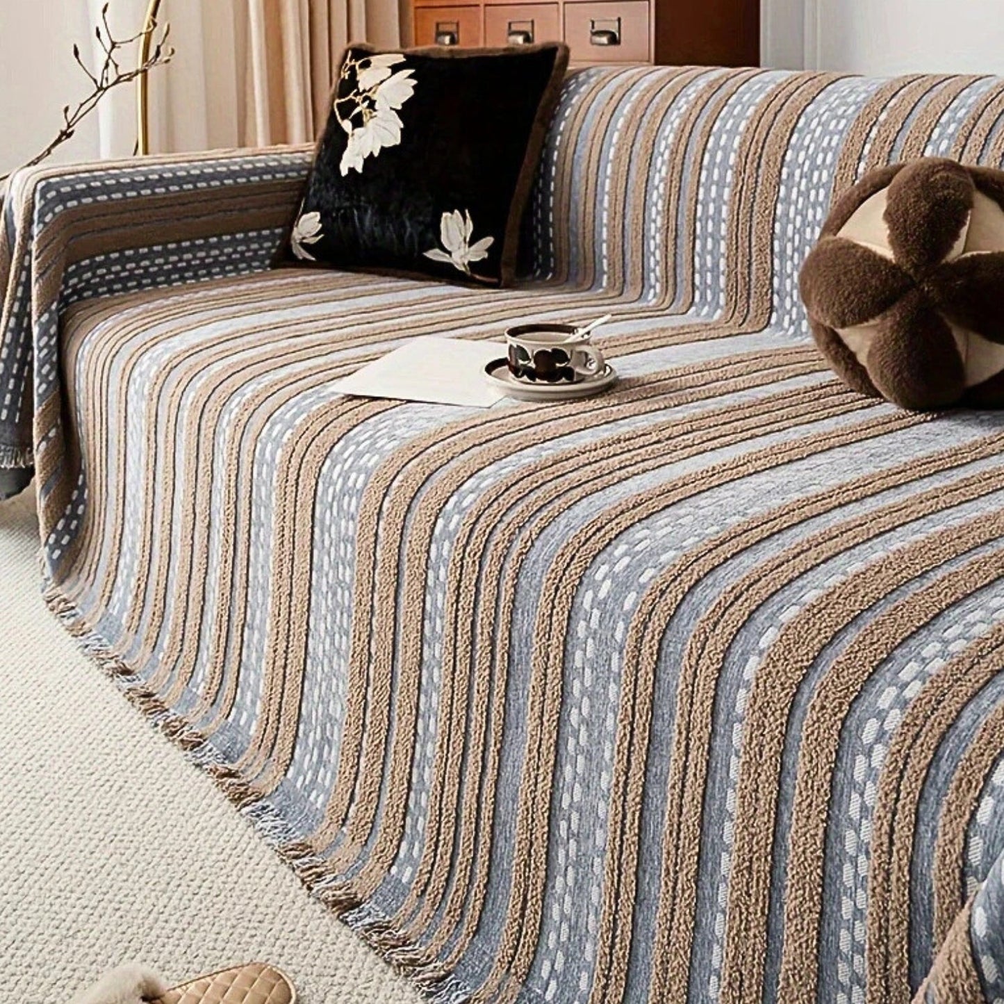 Boho Plaid Bankhoes – Zachte Microvezel voor Stoel en Bank | Oase Wonen