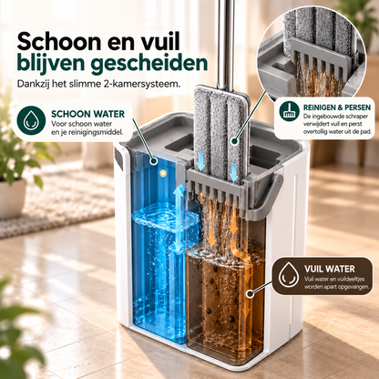 Oase Wonen CleanFlow™ Dweilsysteem - Dweil met schoon water. Vuil water blijft apart