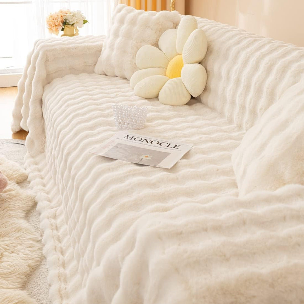 Pluche Nepbont Sofahoes – Zachte Stretch Bankdeken | Oase Wonen