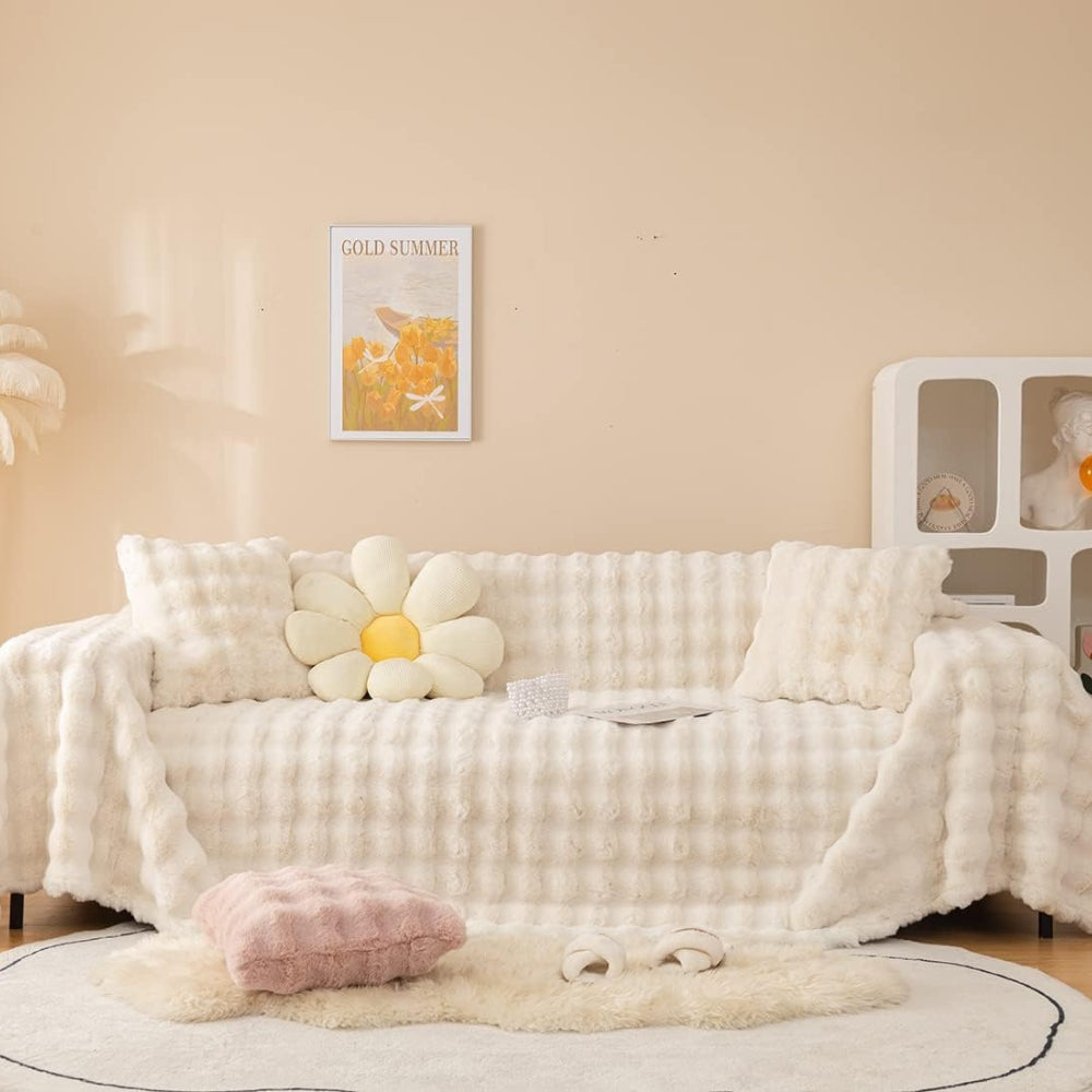 Pluche Nepbont Sofahoes – Zachte Stretch Bankdeken | Oase Wonen