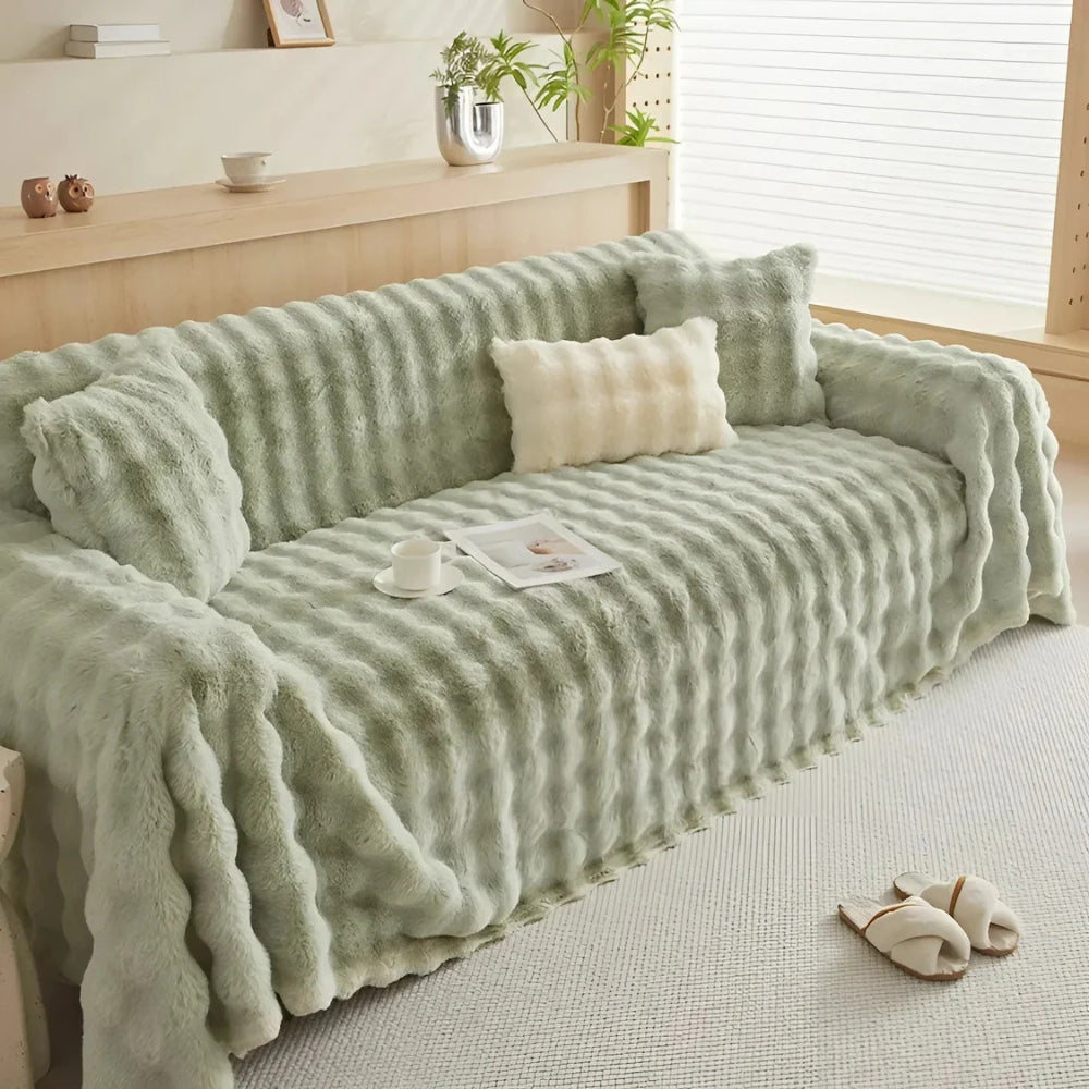 Pluche Nepbont Sofahoes – Zachte Stretch Bankdeken | Oase Wonen