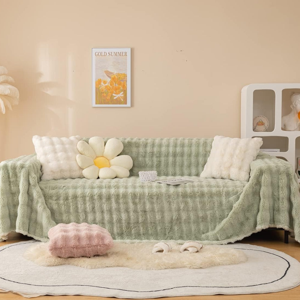 Pluche Nepbont Sofahoes – Zachte Stretch Bankdeken | Oase Wonen