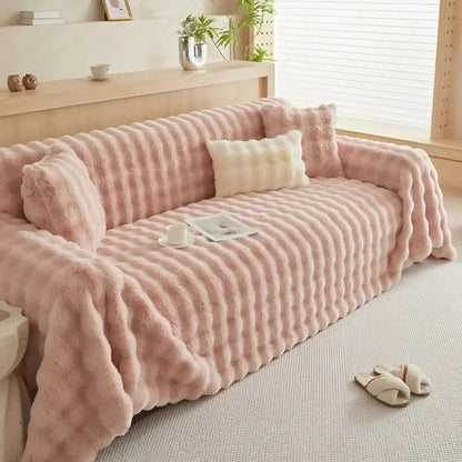 Pluche Nepbont Sofahoes – Zachte Stretch Bankdeken | Oase Wonen