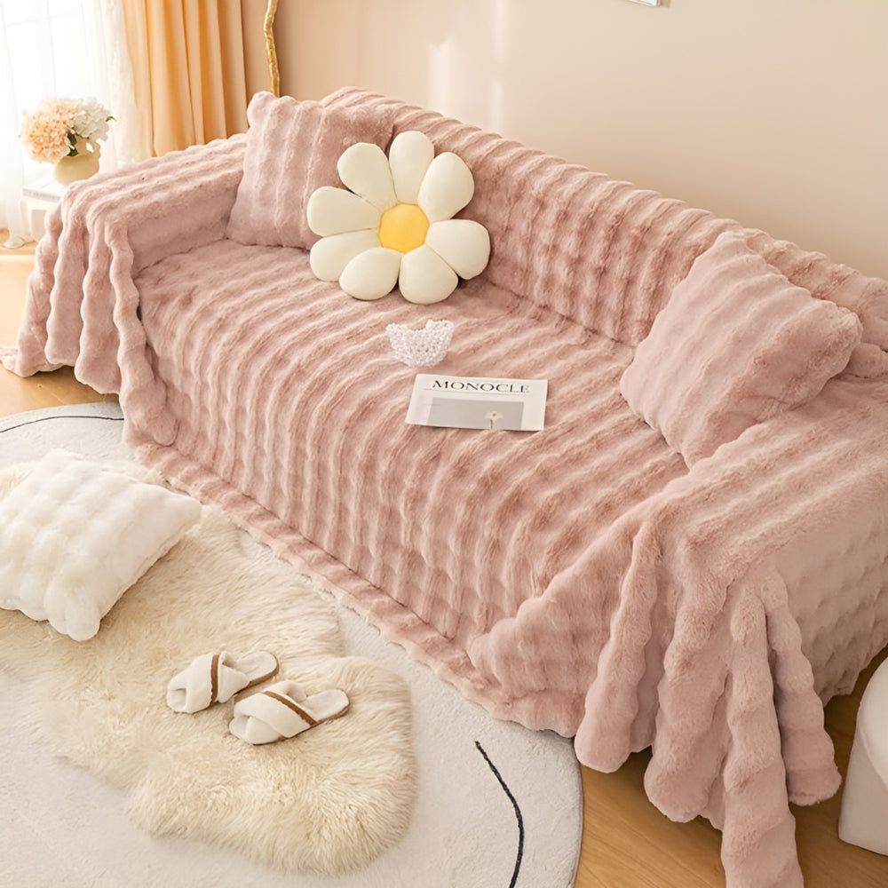 Pluche Nepbont Sofahoes – Zachte Stretch Bankdeken | Oase Wonen