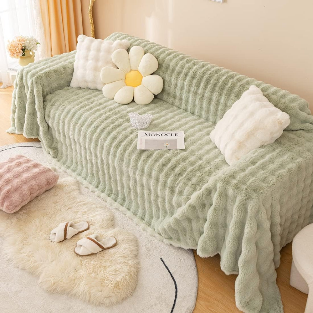 Pluche Nepbont Sofahoes – Zachte Stretch Bankdeken | Oase Wonen