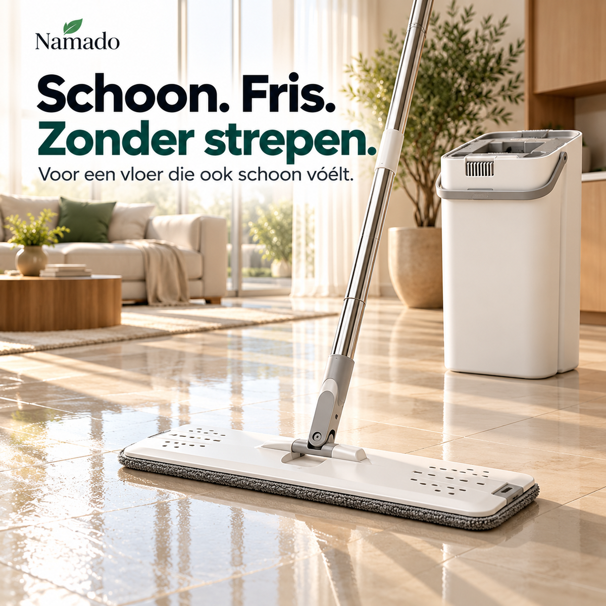 Oase Wonen CleanFlow™ Dweilsysteem - Dweil met schoon water. Vuil water blijft apart