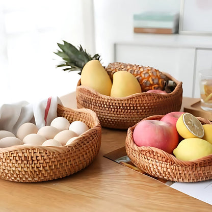 Handgevlochten Rotan Mand – Naturel Opbergmand voor Keuken en Tafel | Oase Wonen