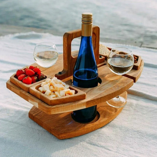 VinoLuxe – Opvouwbare Wijntafel voor Buitenmomenten in Stijl