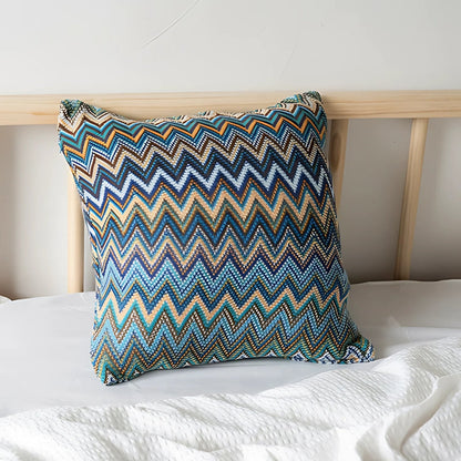 Zigzag Gebreide Boho Kussenhoes – Zachte Microvezel voor de Bank | Oase Wonen