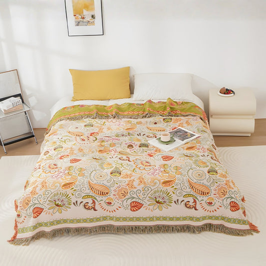 Boho Plaid Dubbelzijdig – Katoenen Gauze Deken voor Bank en Bed | Oase Wonen