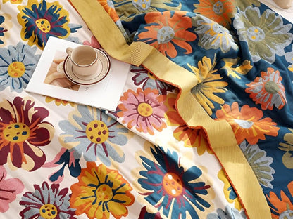 Rivelle Bloemen Katoenen Woonplaid | Oase Wonen