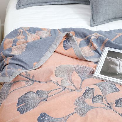 Serena Ginkgo Katoenen Mousseline Quilt | Oase Wonen