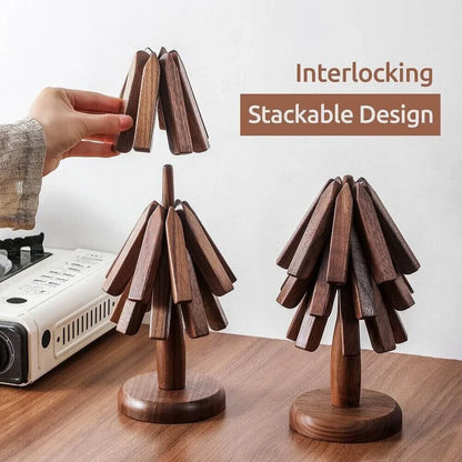 TimberNest Onderzetter Set – houten onderzetters