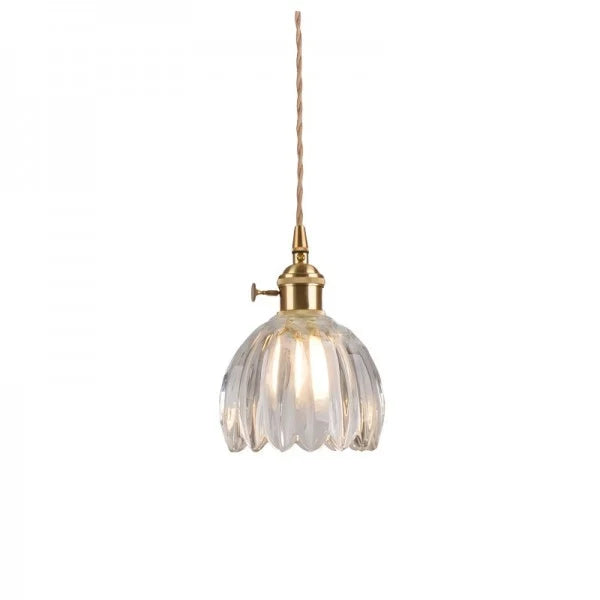 HanaGlow – Japanse Retro Glazen Hanglamp met Bloemendesign