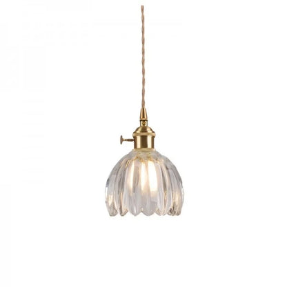 HanaGlow – Japanse Retro Glazen Hanglamp met Bloemendesign