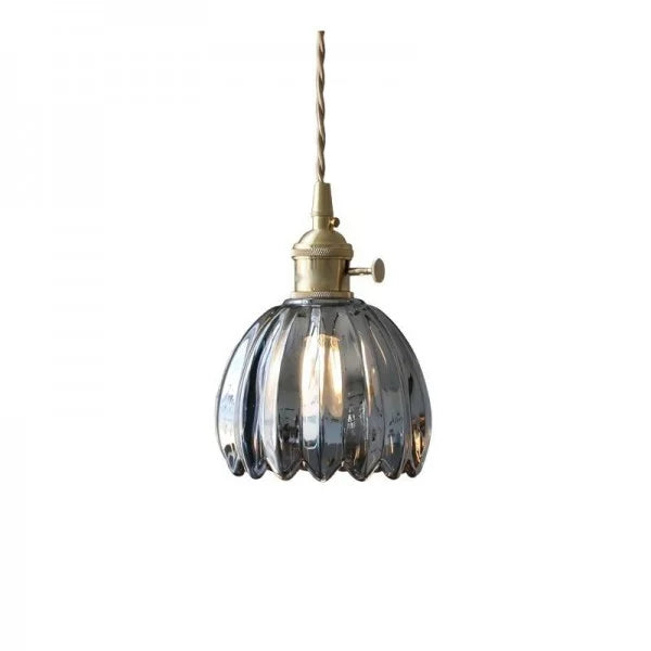 HanaGlow – Japanse Retro Glazen Hanglamp met Bloemendesign