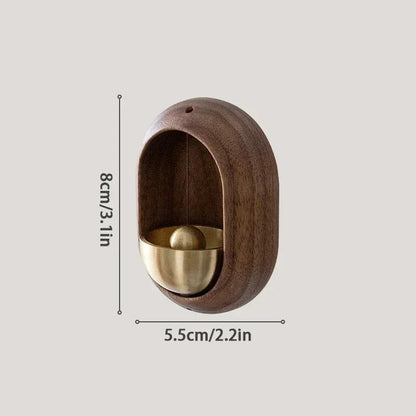 Rustieke Aura deurbel - Handgemaakt houten design met messing bel voor kalmerende klanken bij elke deuropening
