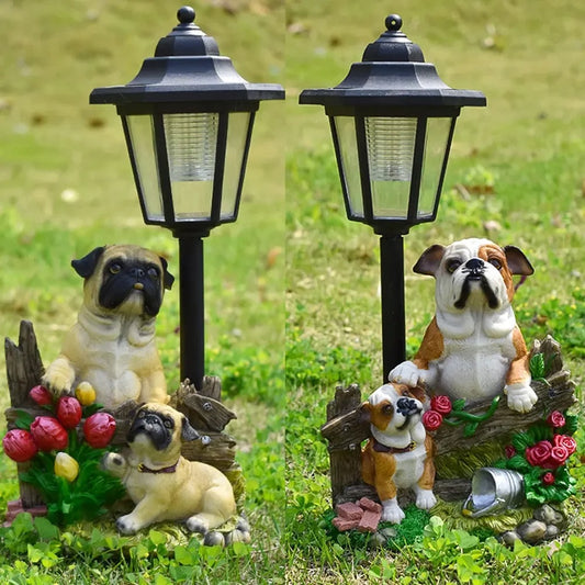 Zeshoekige Solar Tuinlamp – Decoratief Hars Beeldje met Licht