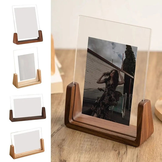 ClairFrame – Moderne Acryl Fotolijst met Houten Standaard
