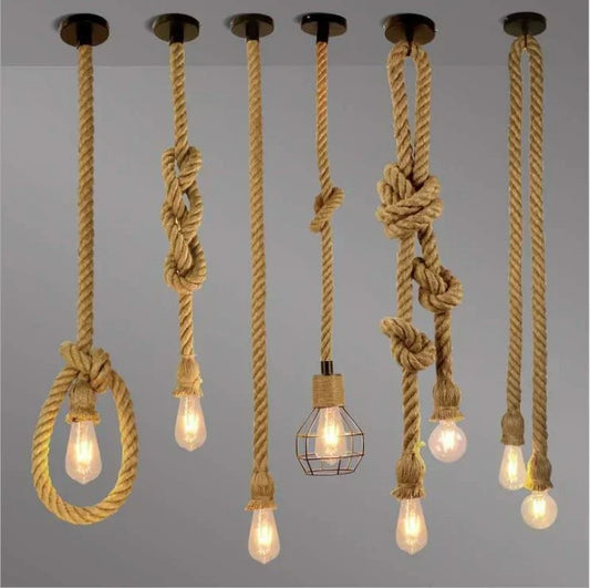 Rustieke Touwlamp – Vintage Sfeerverlichting met Natuurlijke Charme