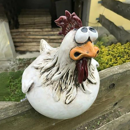 Vrolijke Vleugelvriend – Tuinbeeld Kip van Hars