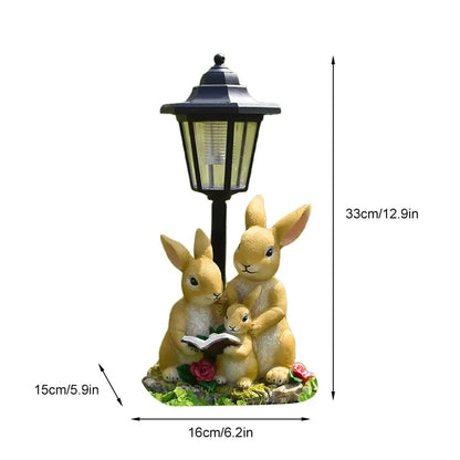 Zeshoekige Solar Tuinlamp – Decoratief Hars Beeldje met Licht