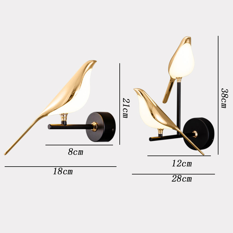 Aurora vogel wandlamp