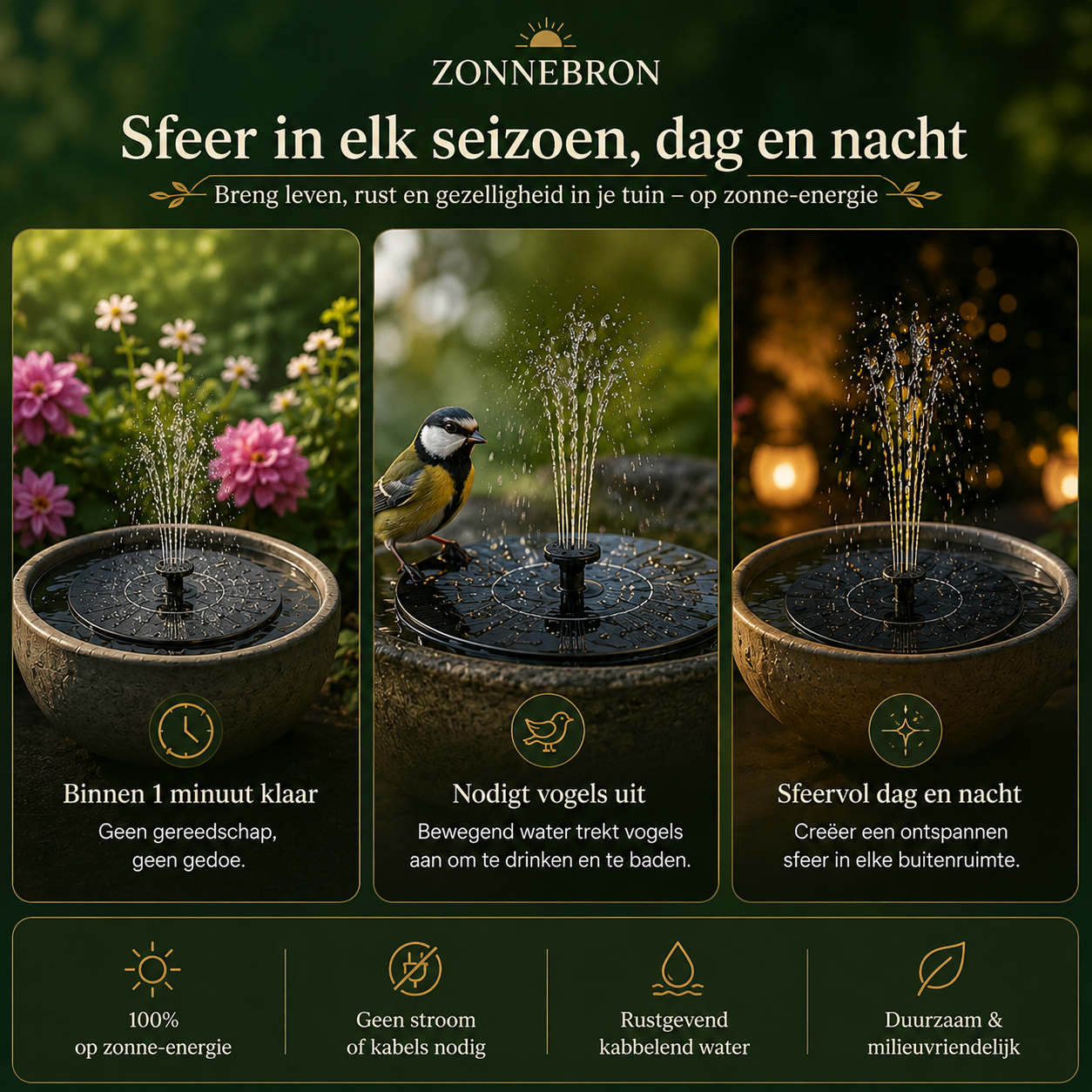 Zonnebron™ Cascade Solar Tuinfontein - Breng je tuin tot leven