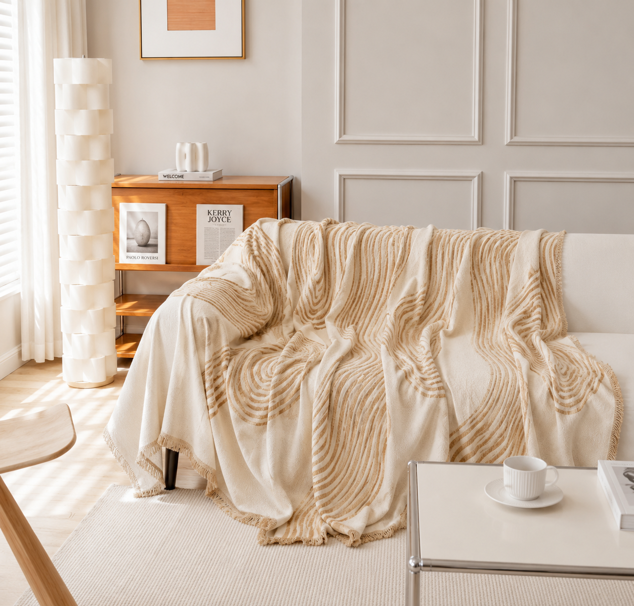 Boho Chic Chenille Bankhoes – Dubbelzijdig & Machinewasbaar | Oase Wonen